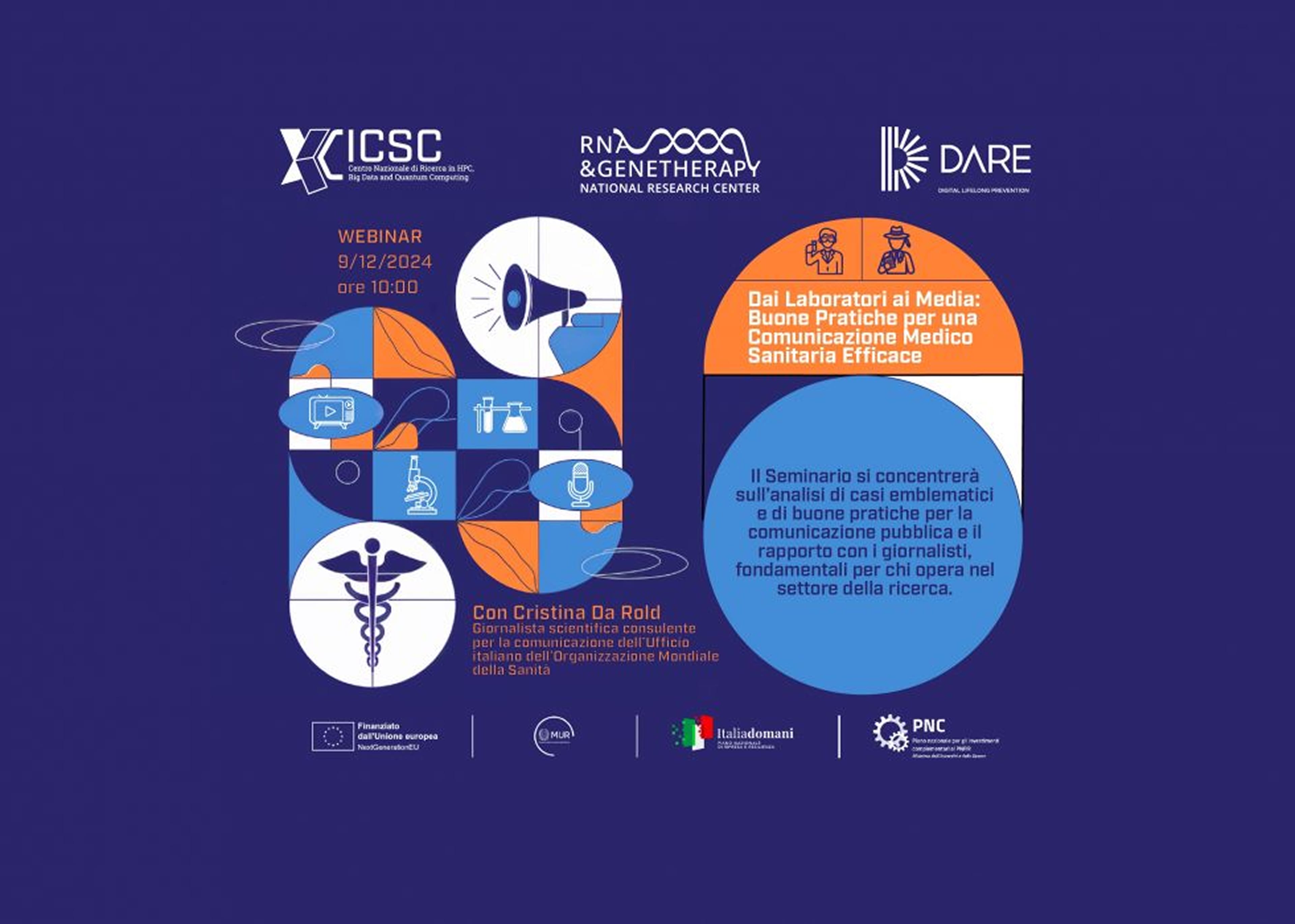Locandina DAL LABORATORIO AI MEDIA: BUONE PRATICHE PER UNA COMUNICAZIONE MEDICO SANITARIA EFFICACE